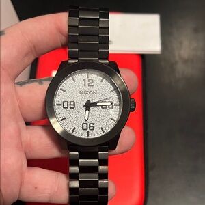 NIXON CORPORAL SS BLACK CRACKLE WATCH NWT